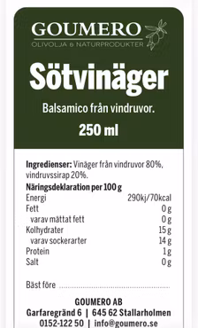 Goumero Sötvinäger
