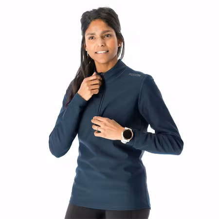 Fusion Womens Zip Neck Dark Night Blue - Dam