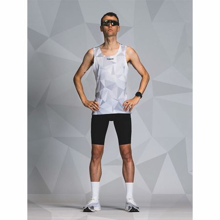 Fusion Run Singlet - White / Grey - Unisex