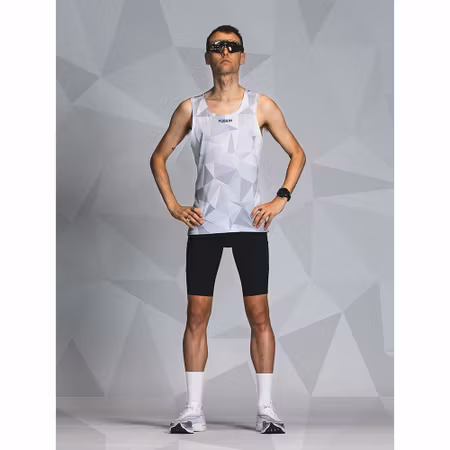 Fusion Run Singlet - White / Grey - Unisex
