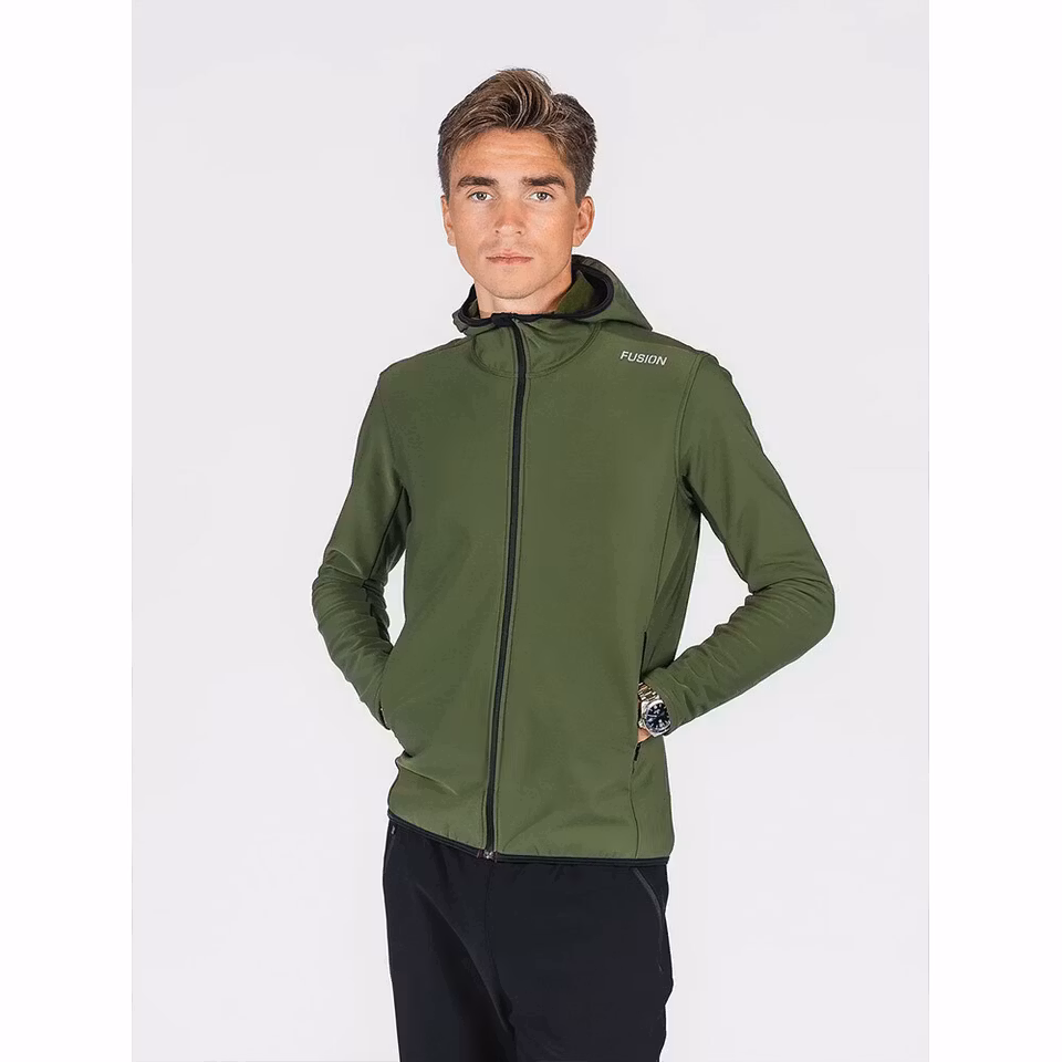 Fusion Mens Recharge Hoodie - Green - Herr