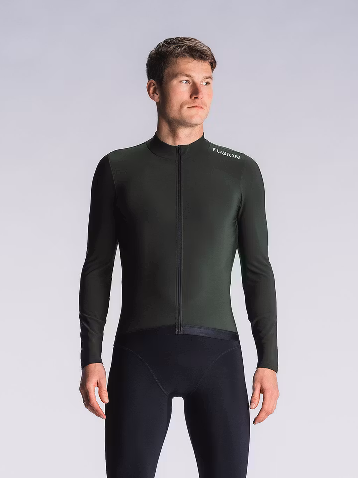 Fusion Mens Thermal Cycling Jersey Forest Green - Herr