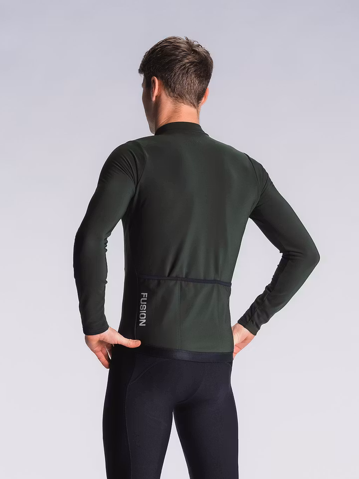 Fusion Mens Thermal Cycling Jersey Forest Green - Herr