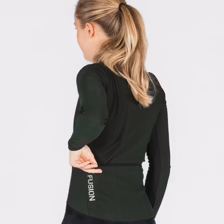 Fusion Womens Thermal Cycling Jersey - Forest Green - Dam