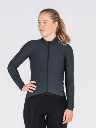 Fusion Womens Thermal Cycling Jersey - Grey - Dam
