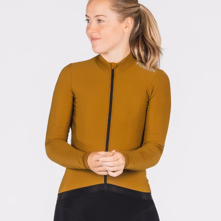 Fusion Womens Thermal Cycling Jersey - Mustard - Dam