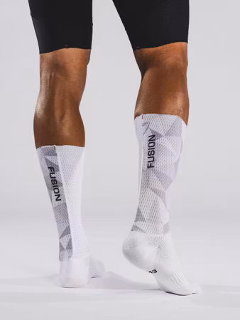 Fusion Tempo Aero Sock - White/Grey - Unisex