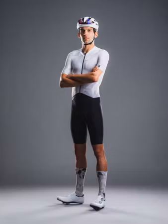 Fusion Tempo Road Race Suit - White / Grey - Herr