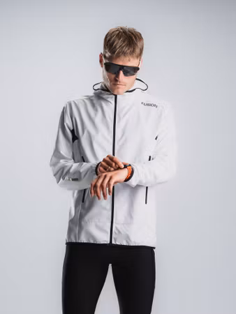 Fusion Tempo Two Run Jacket White - Herr