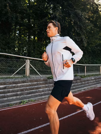 Fusion Tempo Two Run Jacket White - Herr