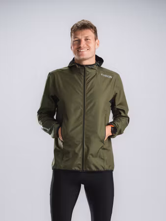 Fusion Tempo Two Run Jacket Green - Herr