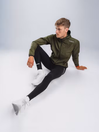 Fusion Tempo Two Run Jacket Green - Herr