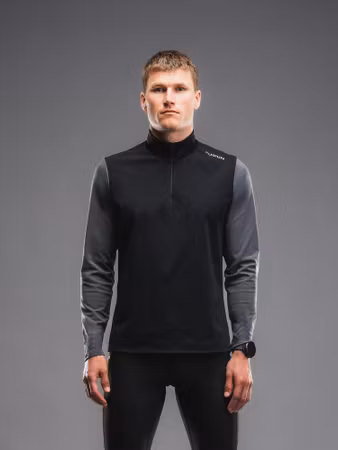 Fusion Tempo Shield Zip Neck Dark Grey - Herr