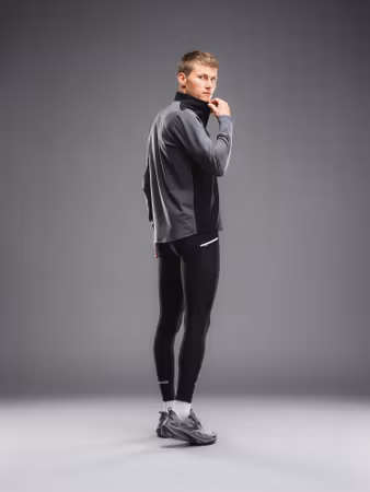 Fusion Tempo Shield Zip Neck Dark Grey - Herr