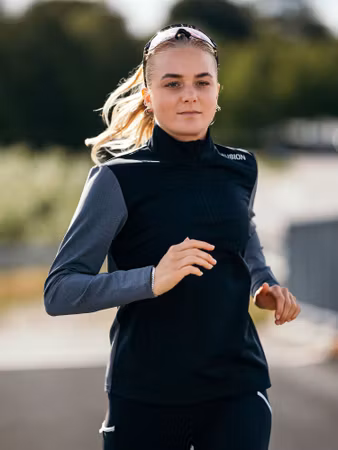Fusion Tempo Shield Zip Neck Dark Grey - Dam