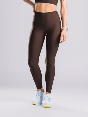 Fusion Womens High Rise Tights Dark Brown - Dam