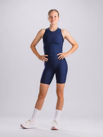 Fusion Womens High Rise Short Tights Night Blue - Dam