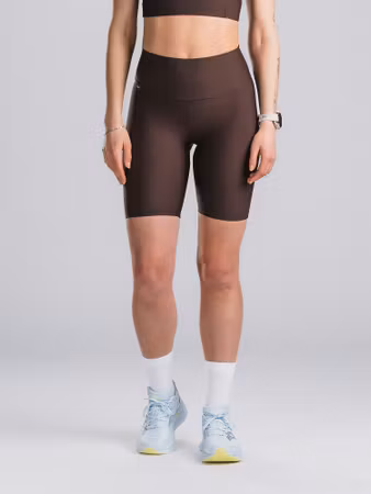 Fusion Womens High Rise Short Tights Dark Brown - Dam