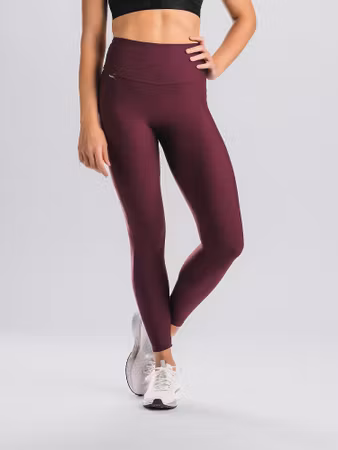 Fusion Womens High Rise Tights Pocket Bordeaux - Dam