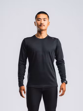 Fusion tempo Two Run LS Shirt - Black - Herr