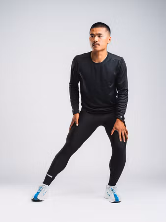 Fusion tempo Two Run LS Shirt - Black - Herr