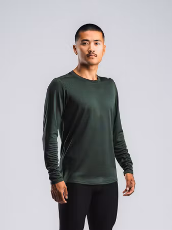 Fusion tempo Two Run LS Shirt - Green - Herr