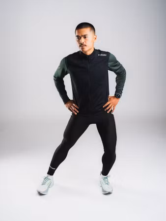 Fusion tempo Two Run LS Shirt - Green - Herr