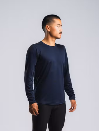 Fusion tempo Two Run LS Shirt - Night Blue - Herr