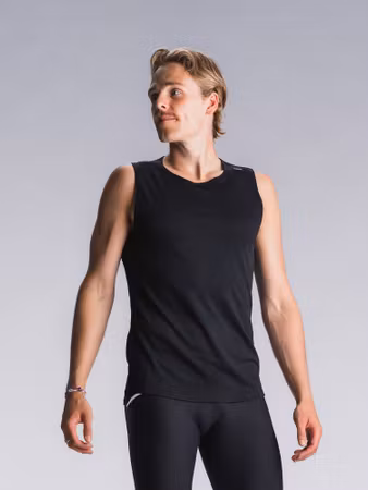 Fusion Tempo One Run Singlet Black - Herr