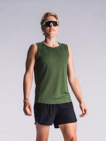 Fusion Tempo One Run Singlet Green - Herr