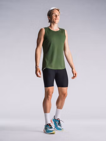 Fusion Tempo One Run Singlet Green - Herr