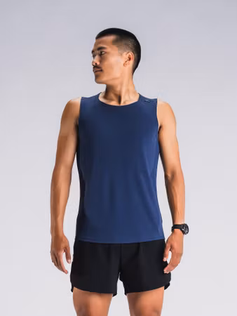 Fusion Tempo One Run Singlet Night Blue - Herr