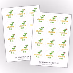 Födelsedag stickers, dino