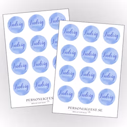 Födelsedag stickers, blå