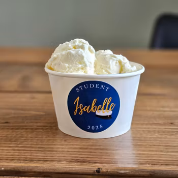 Snacks/glassbägare & stickers, blå student