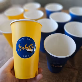 Muggar & stickers, blå student