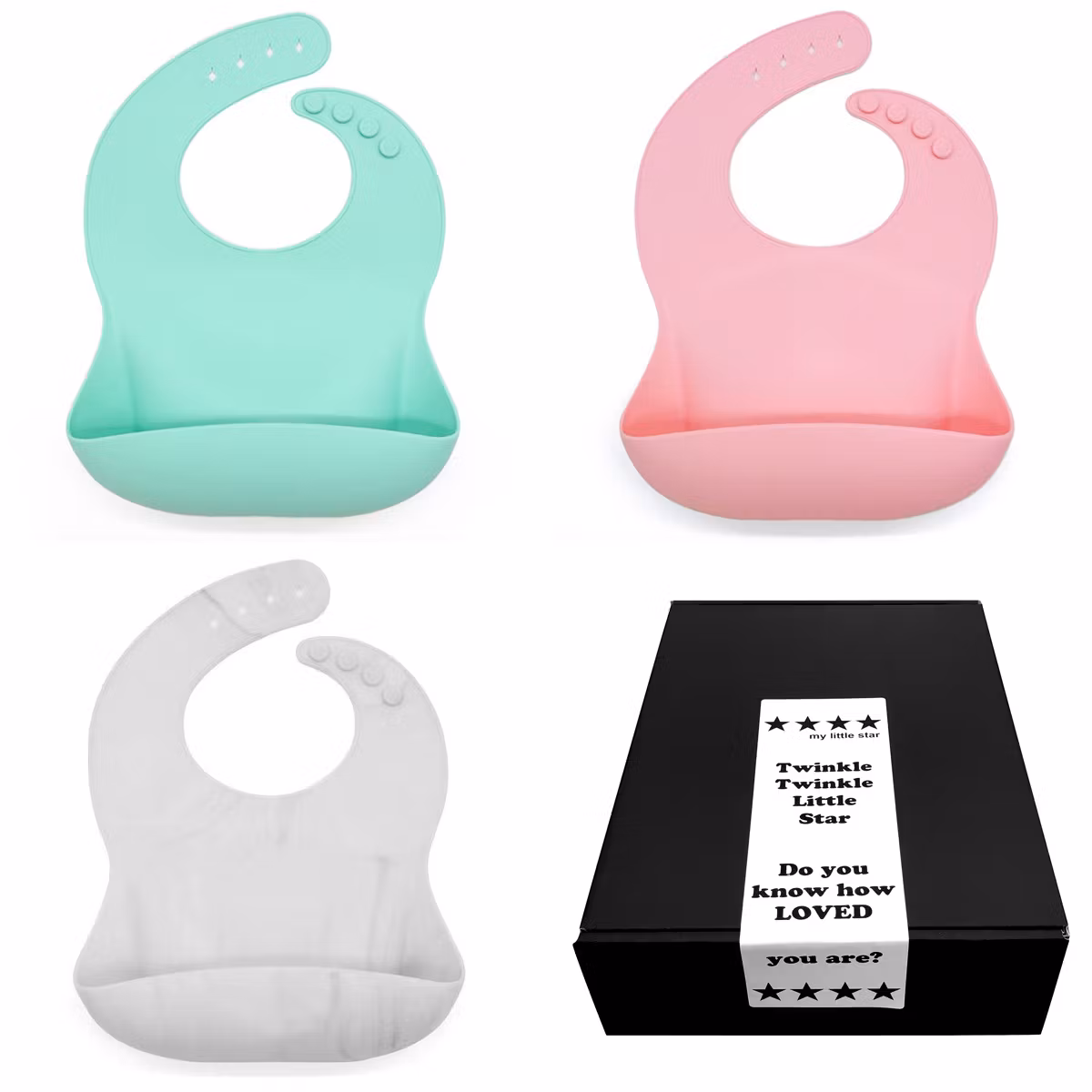 Doppresent till flicka Haklapp Mint, Pink & Marble