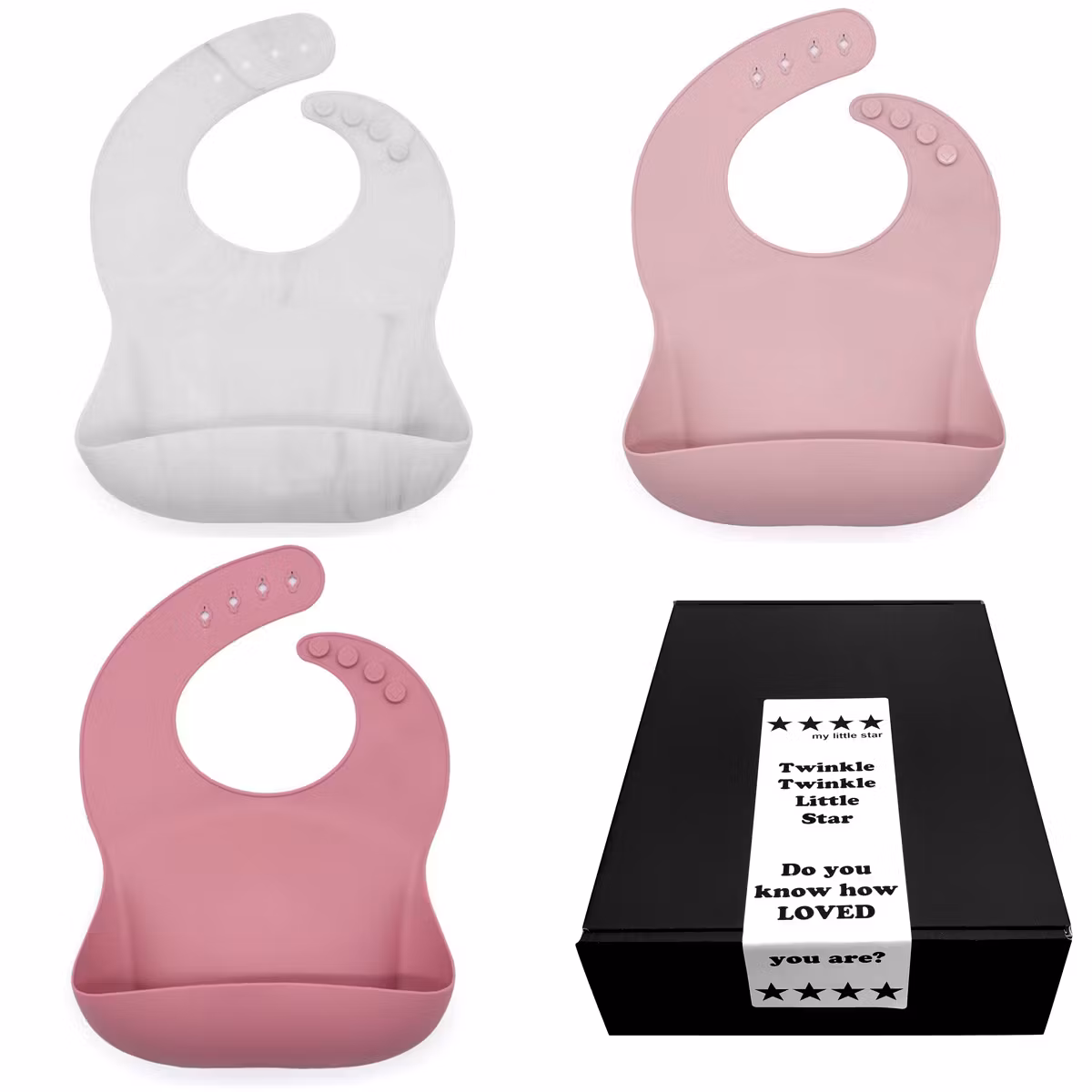 Doppresent flicka Haklappar Marble, Dusty Rose & Dark Rose