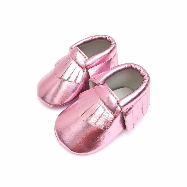Doppresent flicka - Babyskor 3-6 mån CLASSIC Metallic Rosa