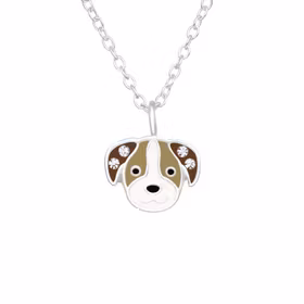 Doppresent pojke - Barnhalsband Hund i äkta 925 silver