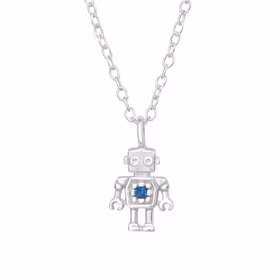 Doppresent pojke - Barnhalsband Robot i 925 äkta silver
