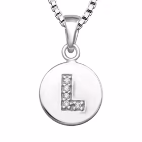 Halsband till pojke med bokstav L i äkta 925 sterling silver