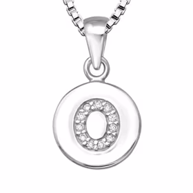 Halsband till pojke med bokstav O i äkta 925 sterling silver