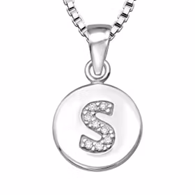 Halsband till pojke med bokstav S i äkta 925 sterling silver