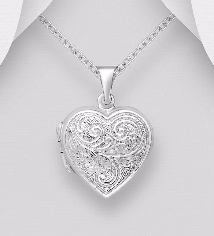Halsband Hjärta - Silverhalsband öppningsbart Hjärta - hjärthalsband med silverhjärta i äkta silver