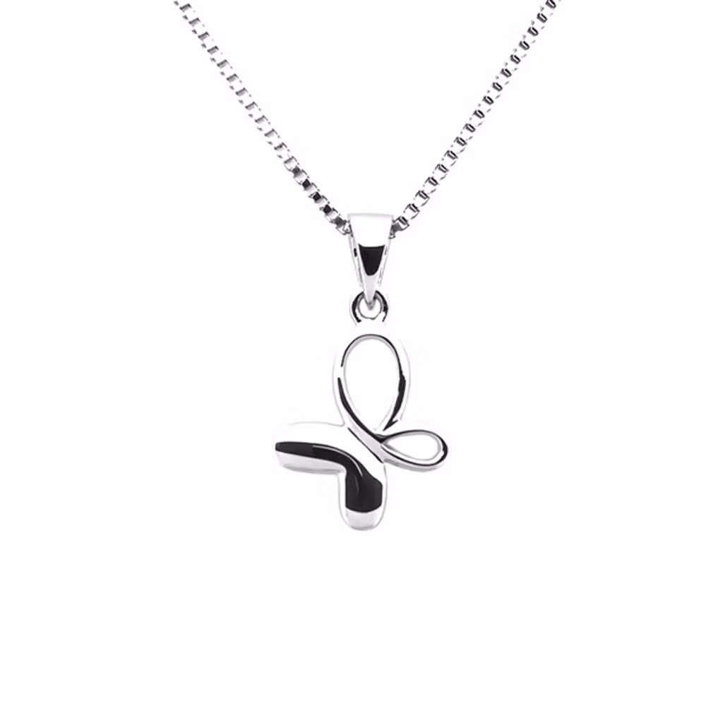 Barnhalsband Fjäril - sött halsband i silver till flicka