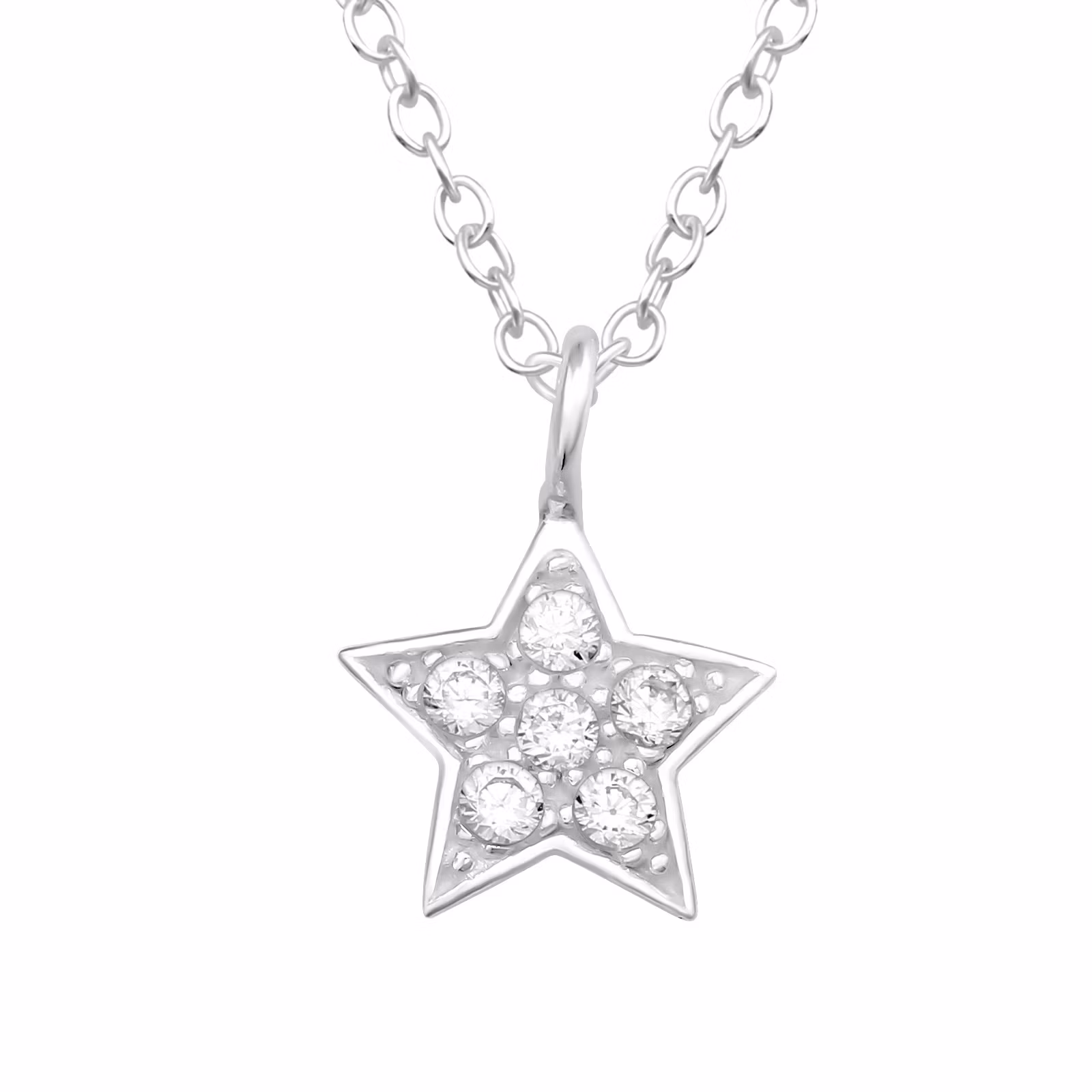 Barnhalsband Glittrande Stjärna - sött halsband till barn i äkta 925 sterling silver