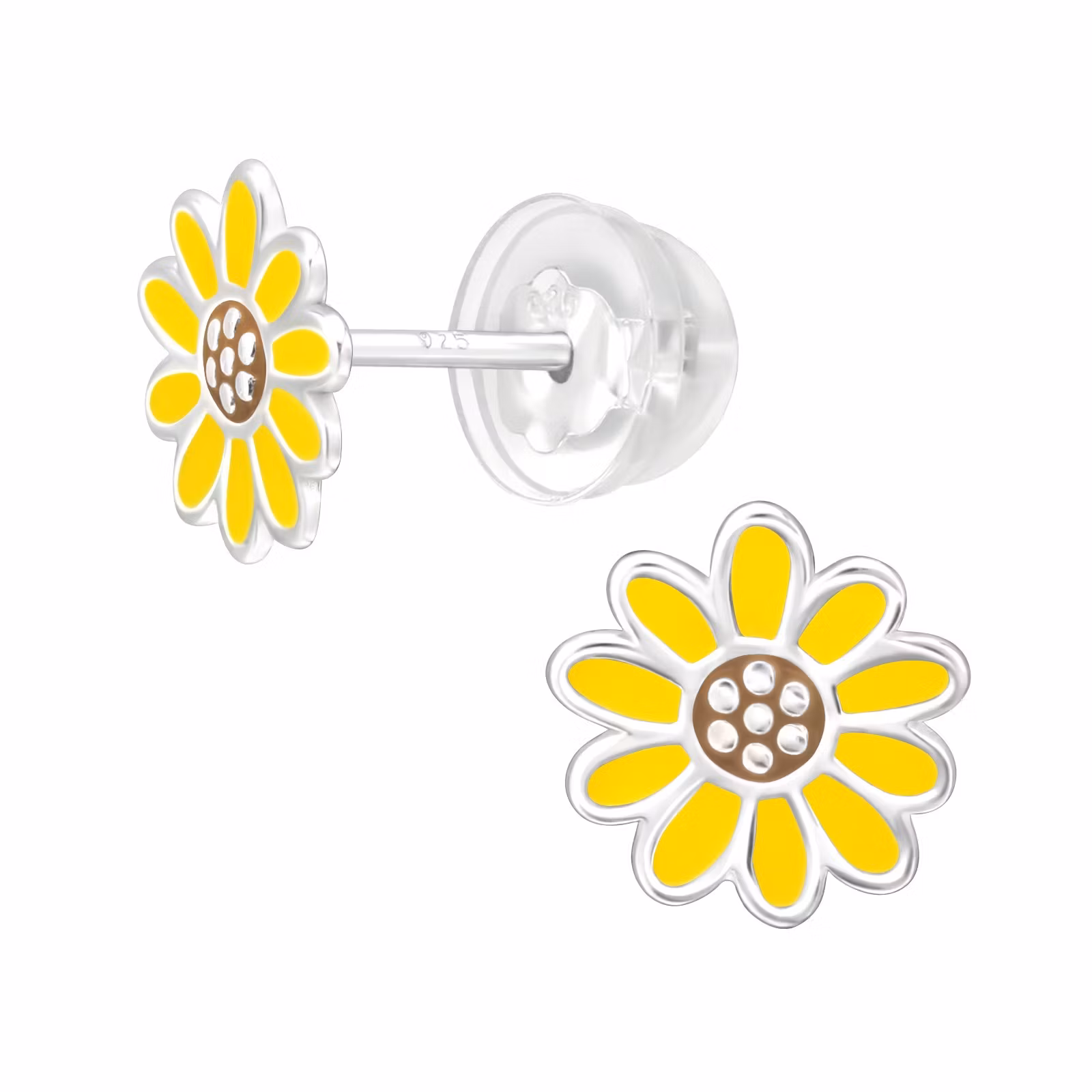 Barnörhängen Solrosor - söta Sweethearts örhängen till barn med blommor i äkta 925 sterling silver