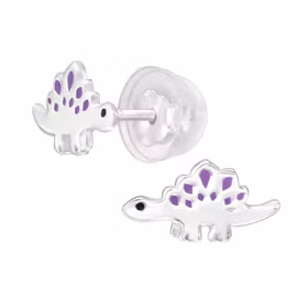 Barnörhängen Dinosaurie lila - örhängen barn i äkta silver