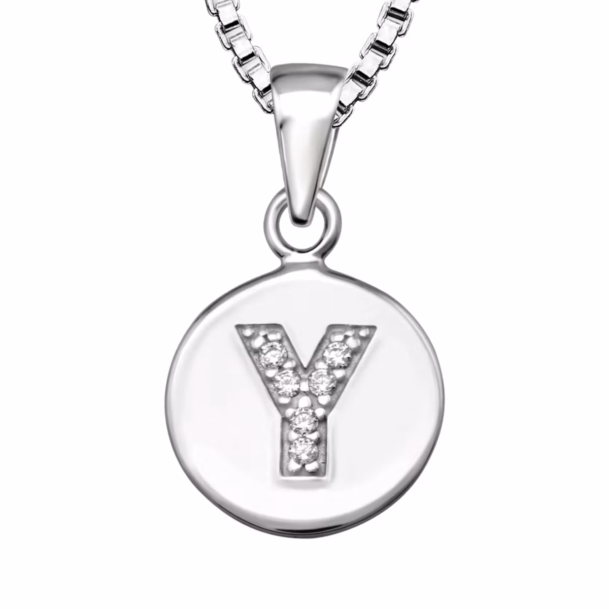 Bokstavshalsband Y - Halsband med bokstav i äkta silver